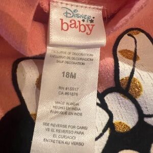 Toddler’s Disney Peach, Black and Gold Matching Set with Minnie Mouse Leggings.